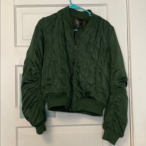 Green zip up jacket